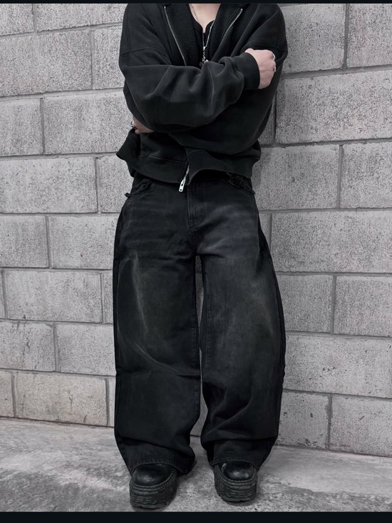 Men’s Divine Void Archangel Black Baggy Jeans, Sz 38 - Picture 14 of 14